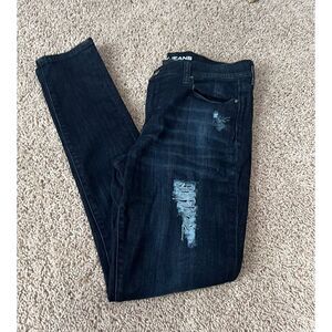 DKNY Jeans City Ultra Skinny Dark Wash Distressed Wash size 6